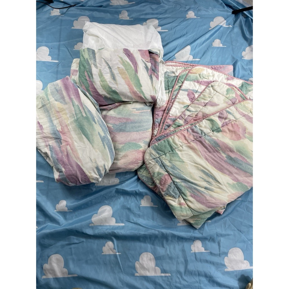Rare Vintage Croscill Sedona - 4 Standard Pillow Shams, 2 Fitted Sheets & Skirt